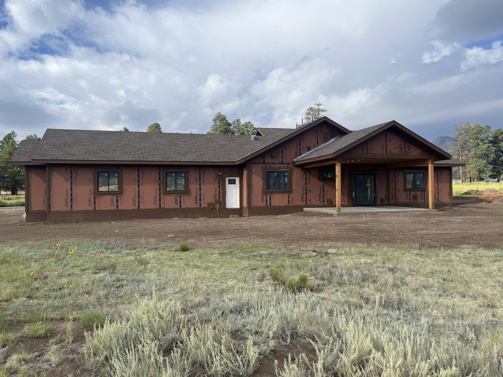 Custom Home Build in Flagstaff with completed roof